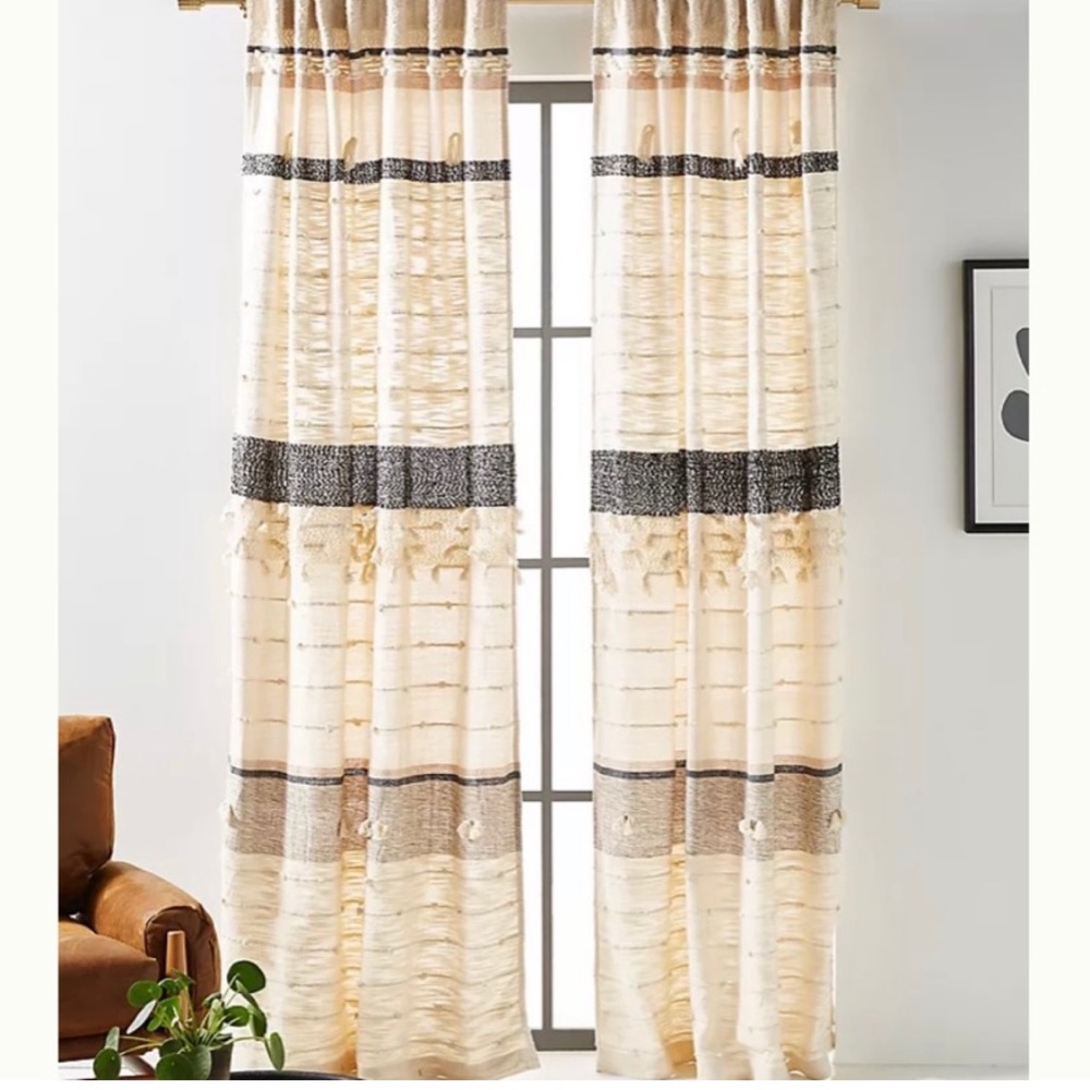 Anthropologie All Roads Tasseled Curtain (1 panel available)